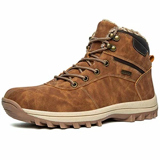 Dannto Herren Schneestiefel Warm Gefütterte Outdoor Winterstiefel Wanderschuhe Braun Dannto Herren Schneestiefel Warm Gefütterte Outdoor Winterstiefel Wanderschuhe Braun