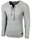 Baxboy Herren Pullover Slim Fit Rundhals Strick-Pullover Rundkragen Moderner Longsleeve in Feinstrick BB-52132, Farbe:Grau, Größe:M
