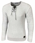 Baxboy Herren Pullover Slim Fit Rundhals Strick-Pullover Rundkragen Moderner Longsleeve (BB-52132) Weiß