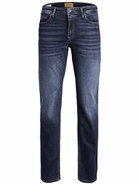 Jeans Regular Fit Denim Stone Washed Mid Waist mit Heller Naht JJICLARK JJORIGINAL, Farben:Blau,Größe Jeans:W33 L32,Z - Länge L30/32/34/36/38:L32