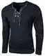 Baxboy Herren Pullover Slim Fit Rundhals Strick-Pullover Rundkragen Moderner Longsleeve in Feinstrick BB-52132, Farbe:Schwarz, Größe:M