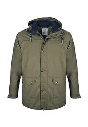 Herren Regenjacke Friesennerz warm mit Fleece gefüttert, Größe:L, Farbe:oliv