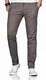 Maurelio Modriano Herren Designer Chino Stoff Hose Chinohose Stretch Regular Fit [MM-002-Grau-W32-L32]