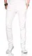 Maurelio Modriano Herren Designer Chino Stoff Hose Chinohose Stretch Regular Fit [MM-002-Weiss-W32-L30]