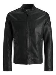 JACK & JONES Herren Jjewarner Jacket Noos Kunstlederjacke Schwarz