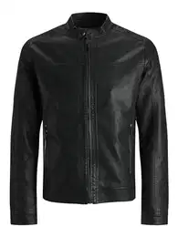 Herren Jjewarner Jacket Noos Kunstlederjacke, Schwarz, M EU