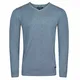 riverso Herren Pullover RIVEmil V-Neck Basic Strickpullover Organic Cotton Bio 100% Baumwolle Feinstrick Pulli Sweater Langarm Einfarbig Blau M, Größe:M, Farbe:Blue (19000)