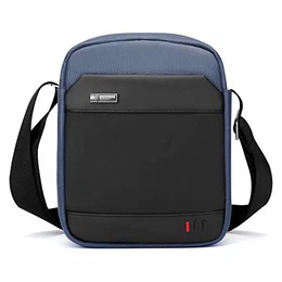 Herren Umhängetasche Klein Herrentasche Schultertasche Corssbody Tasche für Arbeit Reise Alltagsleben (Blau-01)