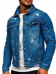 BOLF Herren Jeansjacke Übergangsjacke [4D4] Dunkelblau (4D4)