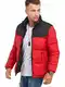 JACK & JONES Herren Winterjacke Steppjacke mit Stehkragen (M, Tango Red)