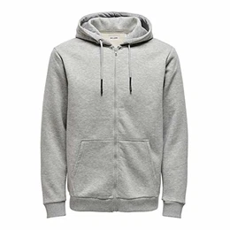 Herren Onsceres Life Zip Thr. Hoodie Noos Sweatshirt, Light Grey Melange, M EU