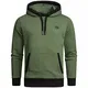 Amaci&Sons Herren Basic Kapuzenpullover Sweatjacke Pullover Hoodie Sweatshirt 4051 Grün/Schwarz M