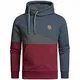 Amaci&Sons Herren Basic Kapuzenpullover Sweatjacke Pullover Hoodie Sweatshirt 4060 Blau/Anthrazit/Bordeaux M