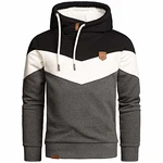 Amaci&Sons Herren Basic Kapuzenpullover Sweatjacke Pullover Hoodie Sweatshirt(4052) Schwarz/Weiß/Anthrazit