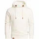 Amaci&Sons Herren High Neck Kapuzenpullover Sweatjacke Pullover Hoodie Sweatshirt 4024 Weiß M