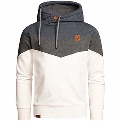 Amaci&Sons Herren Basic Kapuzenpullover Sweatjacke Pullover Hoodie Sweatshirt(4052) Blau/Anthrazit/Weiß
