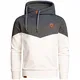 Amaci&Sons Herren Basic Kapuzenpullover Sweatjacke Pullover Hoodie Sweatshirt 4052 Blau/Anthrazit/Weiß L