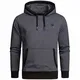 Amaci&Sons Herren Basic Kapuzenpullover Sweatjacke Pullover Hoodie Sweatshirt 4051 Blau/Schwarz M