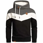 Amaci&Sons Herren Basic Kapuzenpullover Sweatjacke Pullover Hoodie Sweatshirt(4052) Anthrazit/Weiß/Schwarz