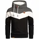 Amaci&Sons Herren Basic Kapuzenpullover Sweatjacke Pullover Hoodie Sweatshirt 4052 Anthrazit/Weiß/Schwarz L