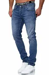 MERISH Jeans Herren Slim Fit Jeanshose Stretch Designer Hose Denim 1501 (31-32, 503-2 Blau)
