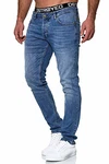 MERISH Jeans Herren Slim Fit Stretch Jeanshose Denim (9148) Hellblau (503-1)