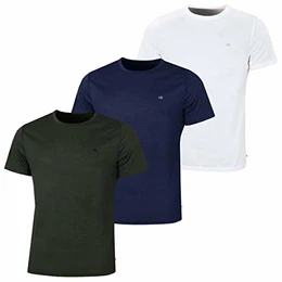 Golf Herren 3-Pack-T-Shirt - Khaki/Marine/Weiß - M