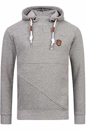 Herren Meza Sweatshirt mit Kapuze Hoodie Kapuzenpullover für Männer Grey Mix M
