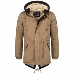 Winterjacke Herren Jacke Herren Winter Mann - 100% Baumwolle Teddyfell Fell Gefüttert Warm Kuschelig, Wind Schutz - Camel M