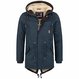 Winterjacke Herren Jacke Herren Winter Mann - 100% Baumwolle Teddyfell Fell Gefüttert Warm Kuschelig, Wind Schutz - Navy M