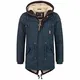 ALESSANDRO SALVARINI Winterjacke Herren Jacke Herren Winter Mann - 100% Baumwolle Teddyfell Fell Gefüttert Warm Kuschelig, Wind Schutz - Navy M