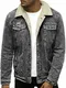 OZONEE Herren Jeansjacke Jacke Jeans Winterjacke Gefüttert Übergangsjacke Herbstjacke Vintage Herrenjacke Winter Übergangs Denim Bikerjacke Sherpa Jacket Übergangs 777/1298K SCHWARZ M