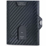 VON HEESEN® Slim Wallet mit Münzfach und RFID-Schutz Carbon-Schwarz