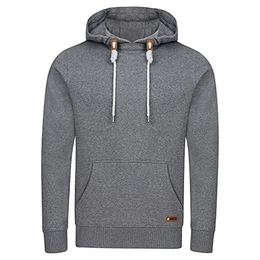 Hoodie Herren Regular Fit RIVLuca Kapuzenpullover Pullover Sweatshirt Streetwear Grau M, Größe:M, Farbe:Grey Melange Standard 2 (23300)