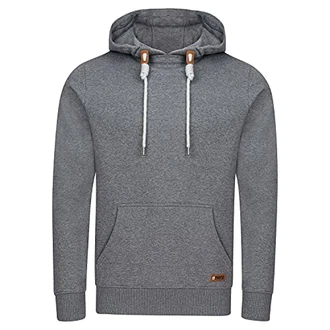 riverso Herren Kapuzenpullover RIVLuca Hoodie Sweatshirt Pullover Kapuze Kängurutaschen Regular Fit Grau
