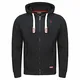 riverso Herren Kapuzenjacke RIVNoah Sweatjacke Sweatshirt Kapuzenpullover Hoodie Kapuze Reißverschluss Basic Einfarbig Baumwolle Schwarz M (M, Black-Formula Red (24002))