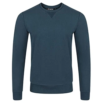 riverso Herren Pullover RIVPhillip Sweatshirt Basic Rundhals Sweater Pulli Langarm Regular Fit Einfarbig Blau/Navy (19400)