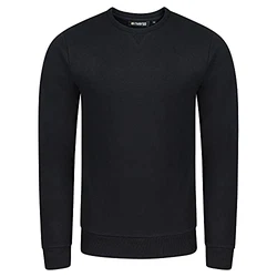 riverso Herren Pullover RIVPhillip Sweatshirt Basic Rundhals Sweater Pulli Langarm Regular Fit Einfarbig Schwarz (24000)