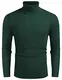 COOFANDY Herren Rollkragen Strickpullover Slim Fit Winter Basic Männer Rollkragen Sweater Pullover Grün M