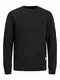 Herren Jack & Jones Basic Sweater   Langarm Sweatshirt Rundhals Pullover   Einfarbiger Jumper JJEBASIC, Farben:Schwarz, Größe Pullover:M
