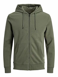 Herren Jjebasic Zip Hood Noos Cardigan Sweater, Dusty Olive, L EU