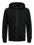 Jack and Jones Herren Kapuzenpullover Zip Sweatjacke Schwarz