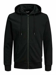 Jack and Jones Herren Zip Kapuzenpullover Fleecejacke Schwarz M