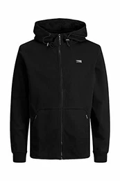 Mens JCOAIR Zip Hood NOOS Cardigan Sweater, Black, M/