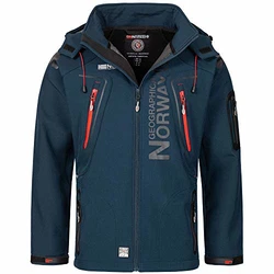 Geographical Norway Herren Softshell Funktions Outdoor Jacke im Bundle mit urbandreamz Beanie Navy