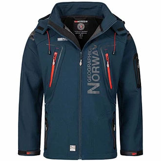 Geographical Norway Herren Softshell Funktions Outdoor Jacke im Bundle mit urbandreamz Beanie Navy