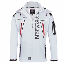 Geographical Norway Herren Softshell Funktions Outdoor Jacke im Bundle mit urbandreamz Beanie Weiß