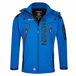 Herren Softshell Funktions Outdoor Jacke wasserabweisend im Bundle mit urbandreamz Beanie (M, Royal TN)
