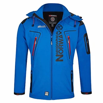 Geographical Norway Herren Softshell Funktions Outdoor Jacke im Bundle mit urbandreamz Beanie Royal