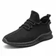 FUJEAK Herren Laufschuhe Herren Lässig Atmungsaktive Wanderschuhe Sport Athletic Sneakers Gym Tennis Slip On Bequeme Leichte Schuhe Schwarz 43 EU